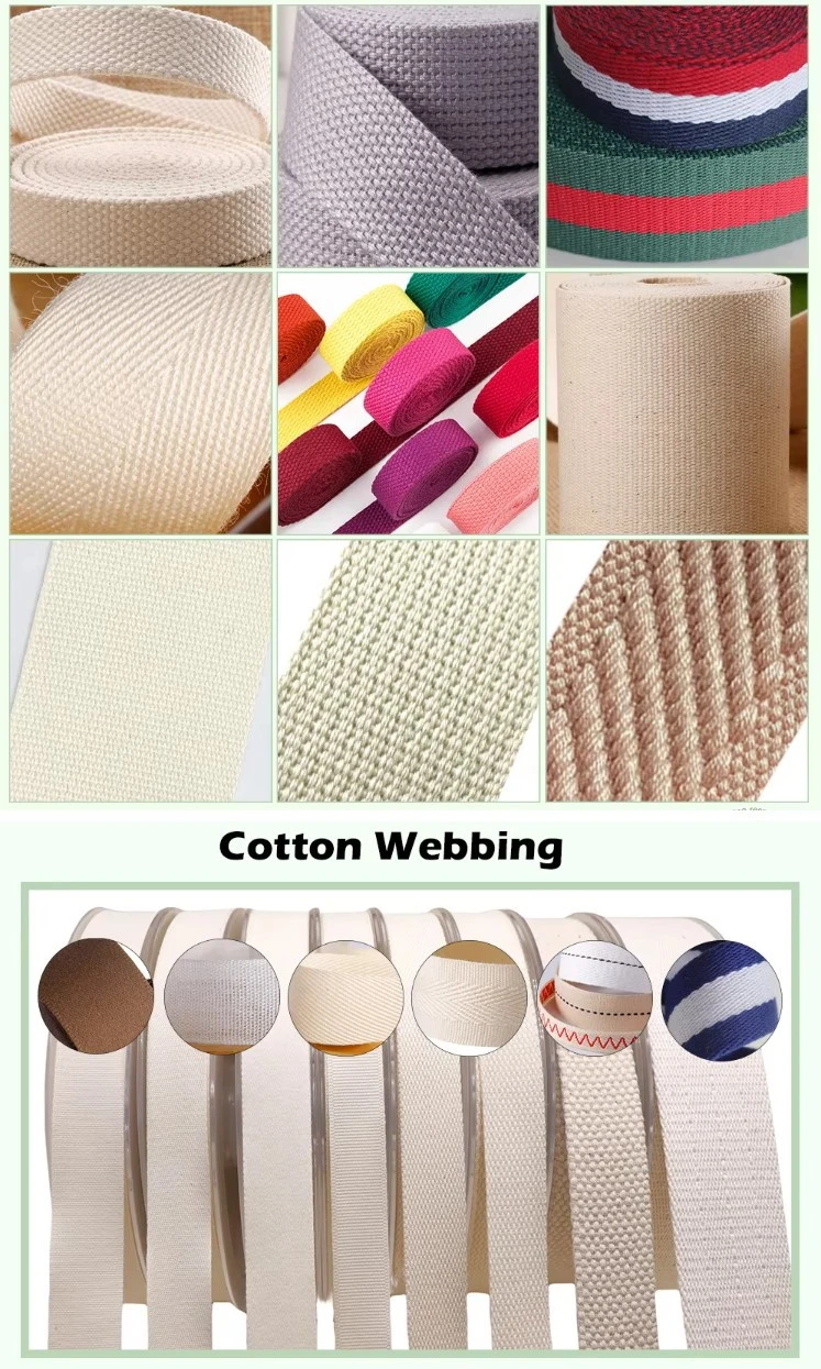 Cotton webbing tape wholesale with recycled organic BCI cotton options Cotton webbing tape wholesale with recycled organic BCI cotton options
